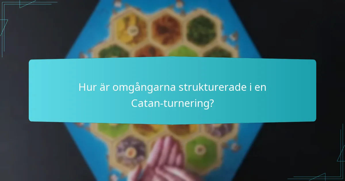 Hur är omgångarna strukturerade i en Catan-turnering?