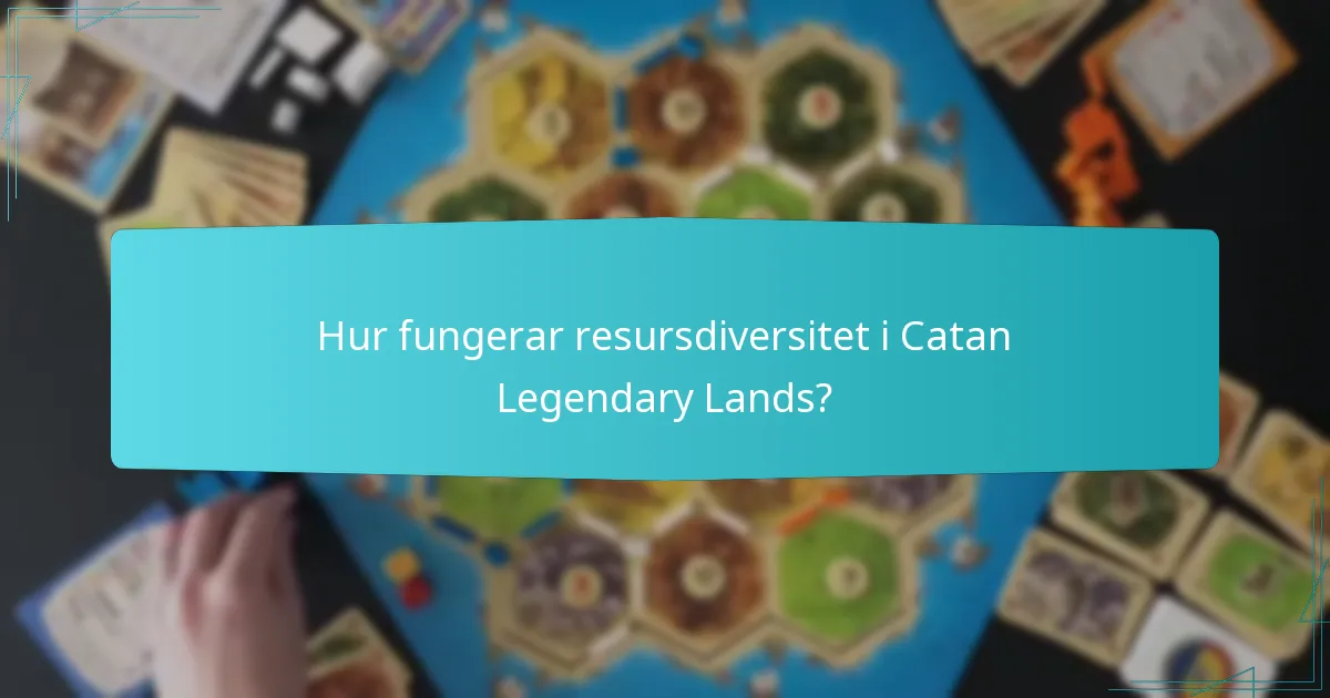 Hur fungerar resursdiversitet i Catan Legendary Lands?