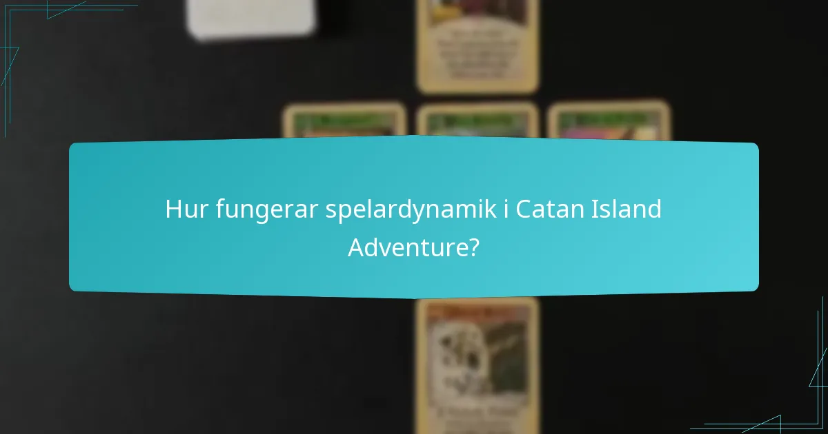 Hur fungerar spelardynamik i Catan Island Adventure?