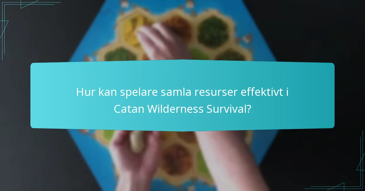 Hur kan spelare samla resurser effektivt i Catan Wilderness Survival?